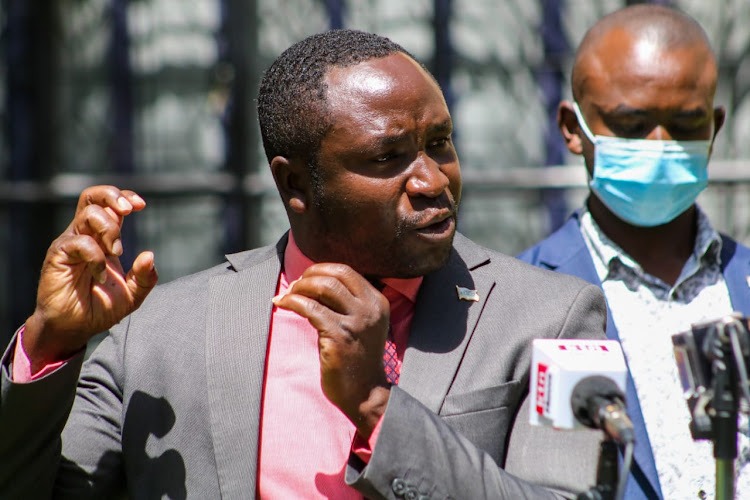 Kenya Union of Clinical Officers SG George Gibore during a press briefing at Upper Hill Gardens in Nairobi on January 4th