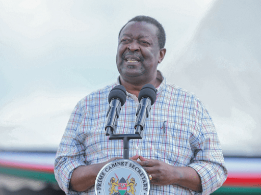 Prime Cabinet Secretary Musalia Mudavadi speaks at a past event